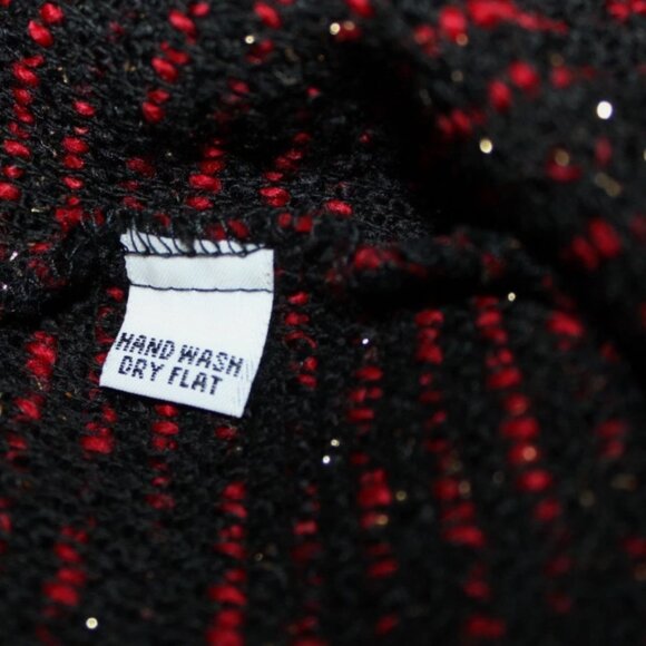 Alfred Dunner Red Black Blazer with Gold Specks Button Front Jacket USA Sz 14 - Picture 4 of 8